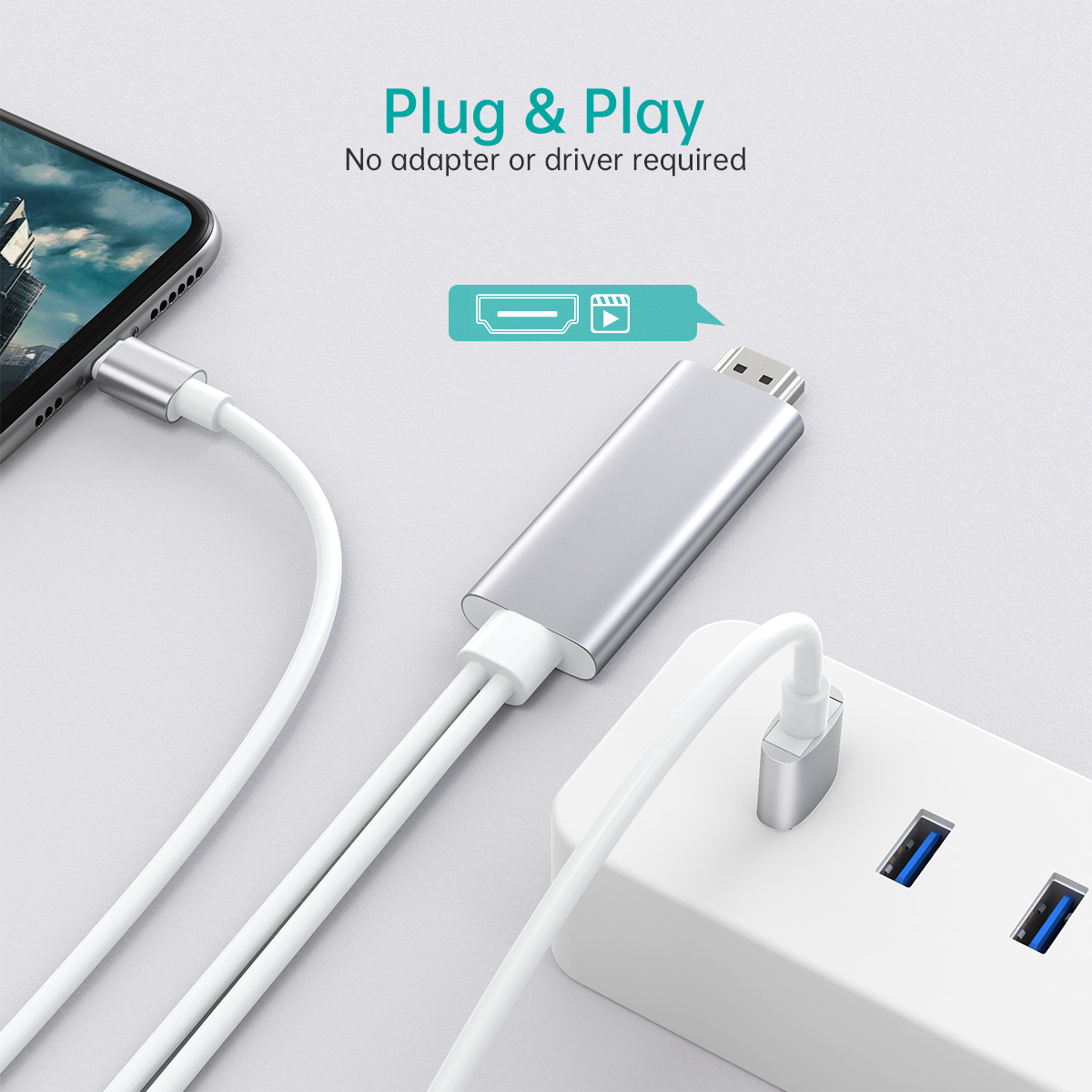 کابل آداپتور Lightning به HDMI چویتک HDTV مدل CHOETECH LH20