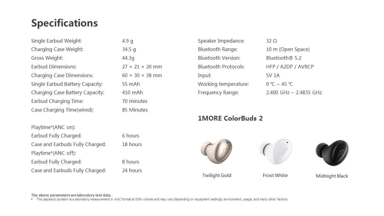 هدفون بیسیم نسخه گلوبال وانمور مدل 1MORE COLORBUDS 2 TRUE WIRELESS