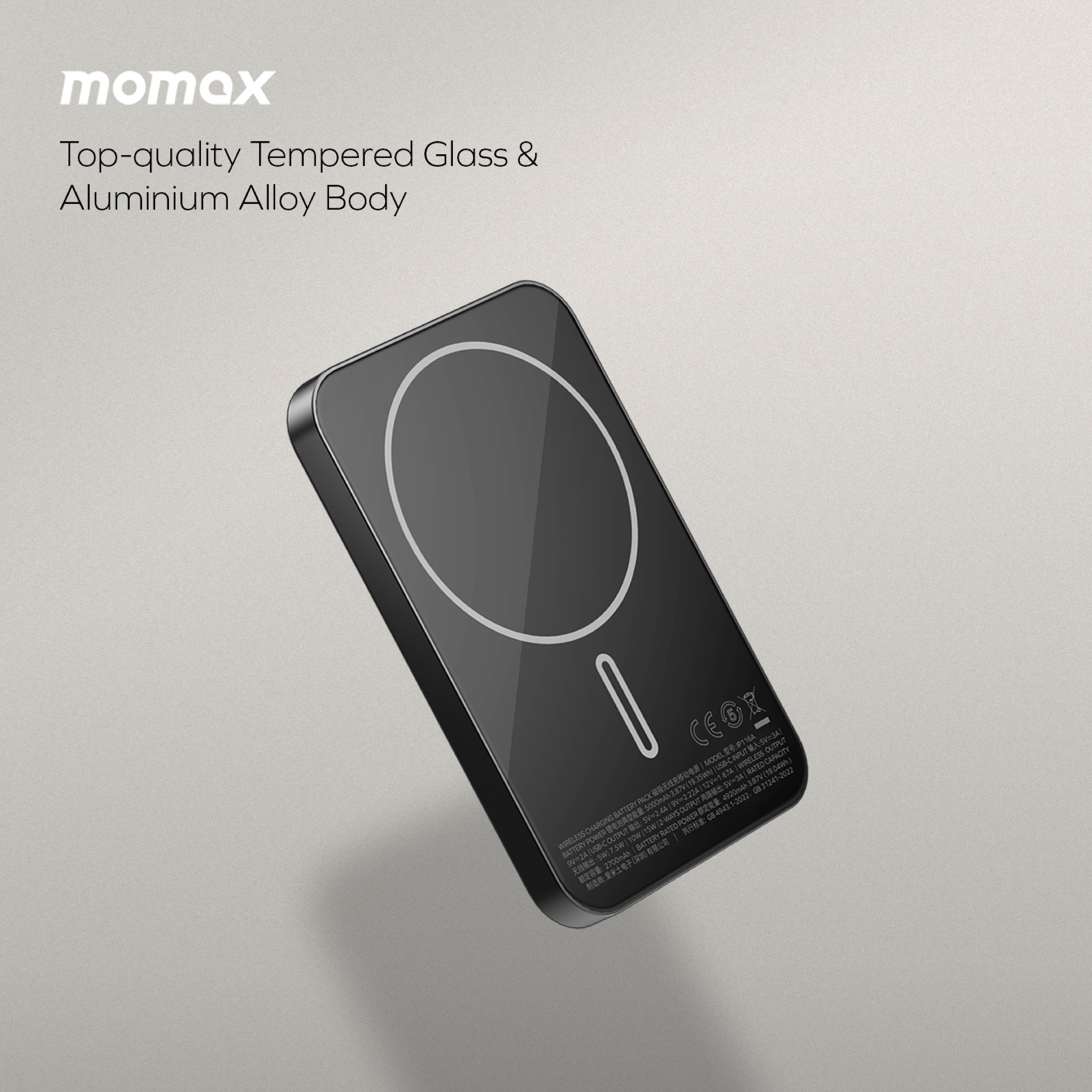 پاوربانک بیسیم  مگنتیک 15 وات 5000 میلی‌آمپر مومکس مدل Momax Q.Mag X IP116